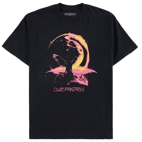 CLUB FANTASY SHORT SLEEVE CREWNECK T-SHIRT SMALL BLACK women’s nwot - Picture 1 of 7